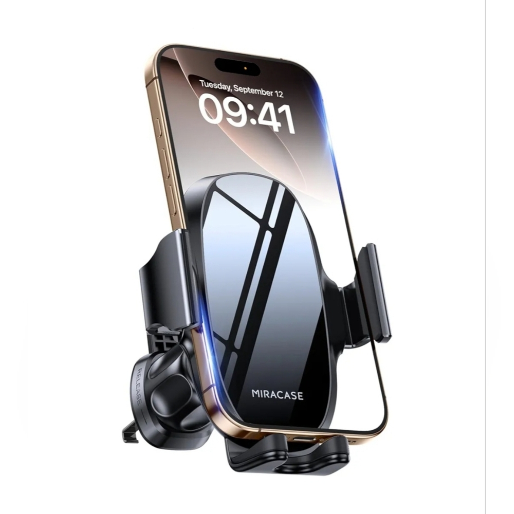 Miracase Car Phone Holder Air Vent Mount - 360° Clip & Hook, Fits All Phones